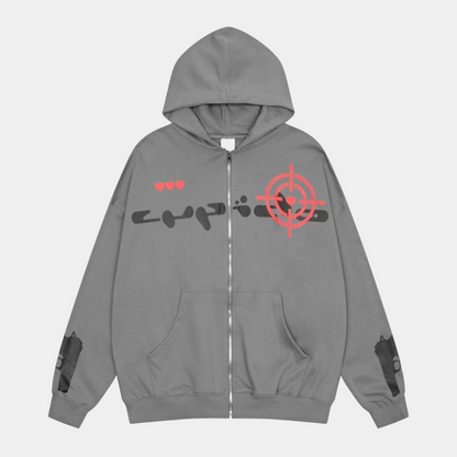 'Gun fire' Zip Up Hoodie - Santo 