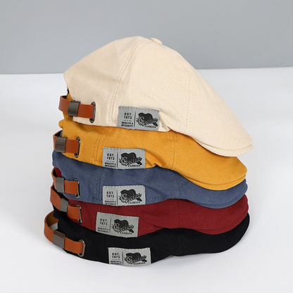 Vintage Classic Flat Newsboy Cap EST.1973