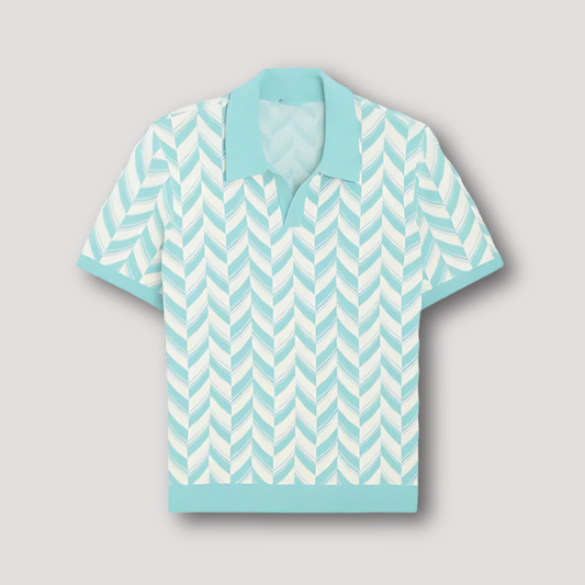 Chevron Stripe Pattern V-Neck Polo Shirts in Australia