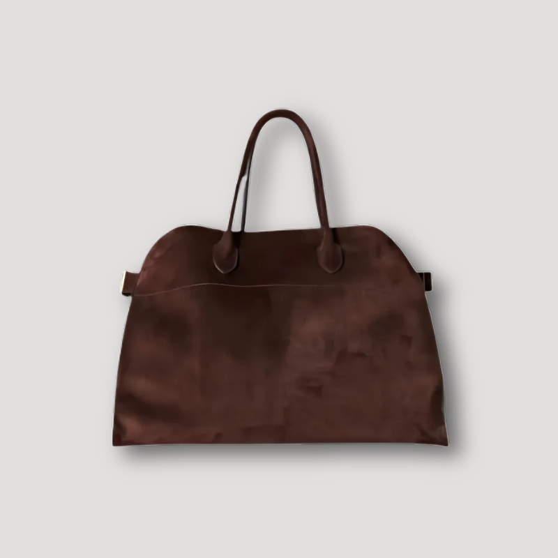 Large Capacity Sleek Velvet Brown Tote Bag for Everyday