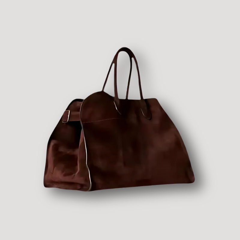 Large Capacity Sleek Velvet Brown Tote Bag for Everyday