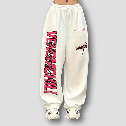 Venom Chili Vertical Letter Print Parachute Sweatpants