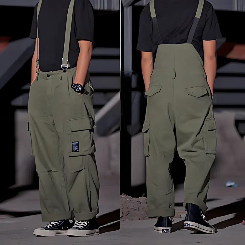 Oversized Cargo Suspender Overalls Jumpsuit men