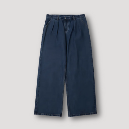 Retro Washed Blue Denim Skater Pants