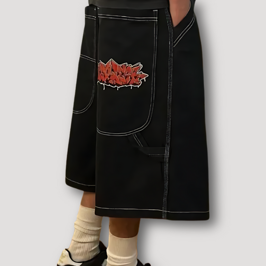 Vintage Graffiti Letters Baggy Shorts