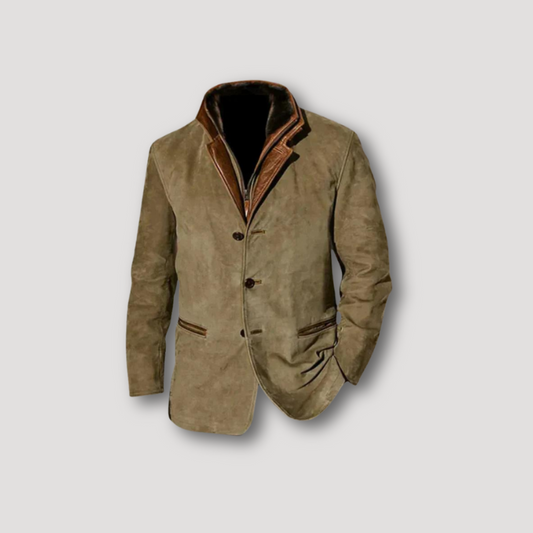 Vintage Blazer Brown Suede Jackets for Men