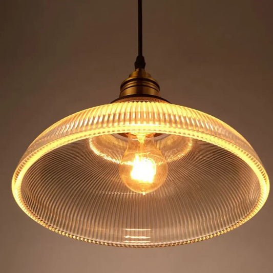 Vintage Glass Pendant Light - Energy Saving - LED - Adjustable Cord