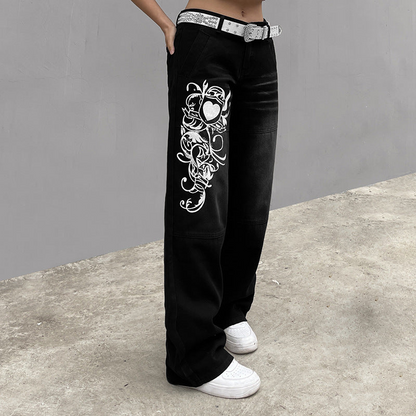 Heart Graphic Low Rise Jeans Australia