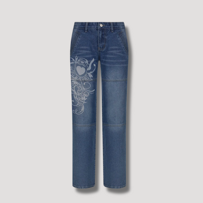 Heart Graphic Low Rise Jeans Australia