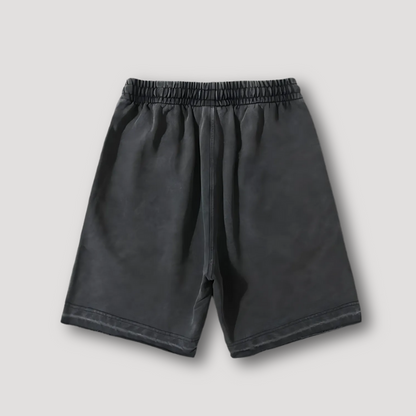 Vintage Washed Cotton Black Short for Man