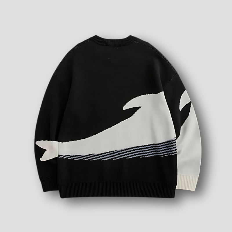 Big Whale Knitted Pullover Sweater Men