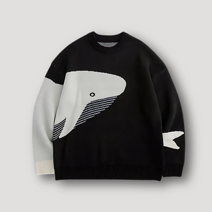 Big Whale Knitted Pullover Sweater Men