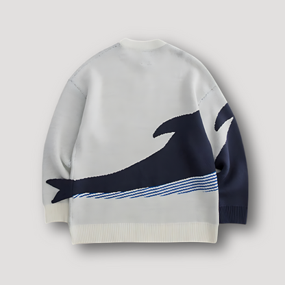 Big Whale Knitted Pullover Sweater Men