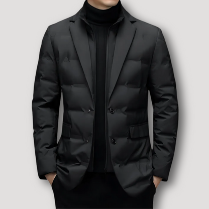 Sleek Quilted Down Blazer Jacket for Man