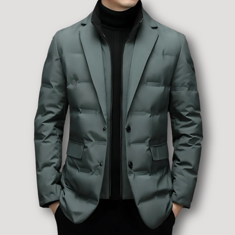 Sleek Quilted Down Blazer Jacket for Man