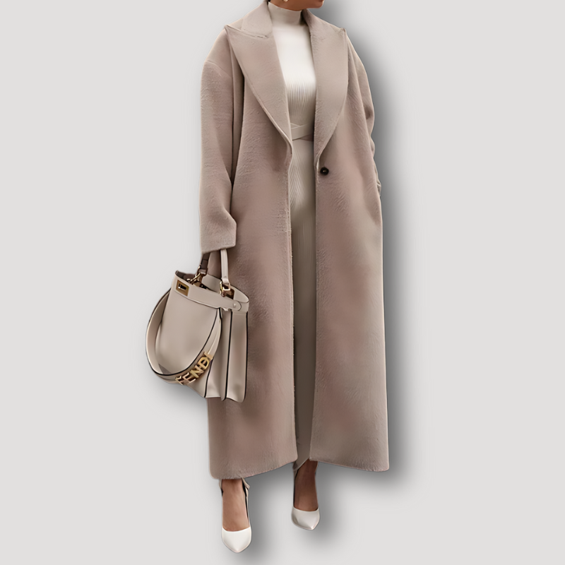 Trendy Lapel Warm Oversized Wool Coat for Women