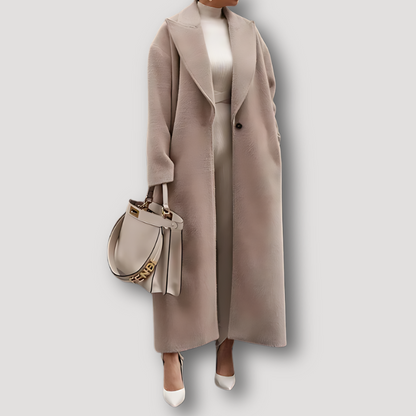 Trendy Lapel Warm Oversized Wool Coat for Women