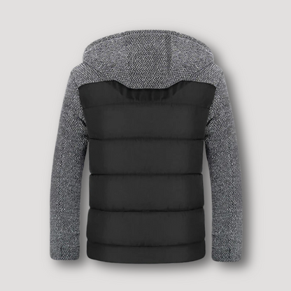 Fleece Grey Sleeve Quilted Puffer Jacket Men Sale