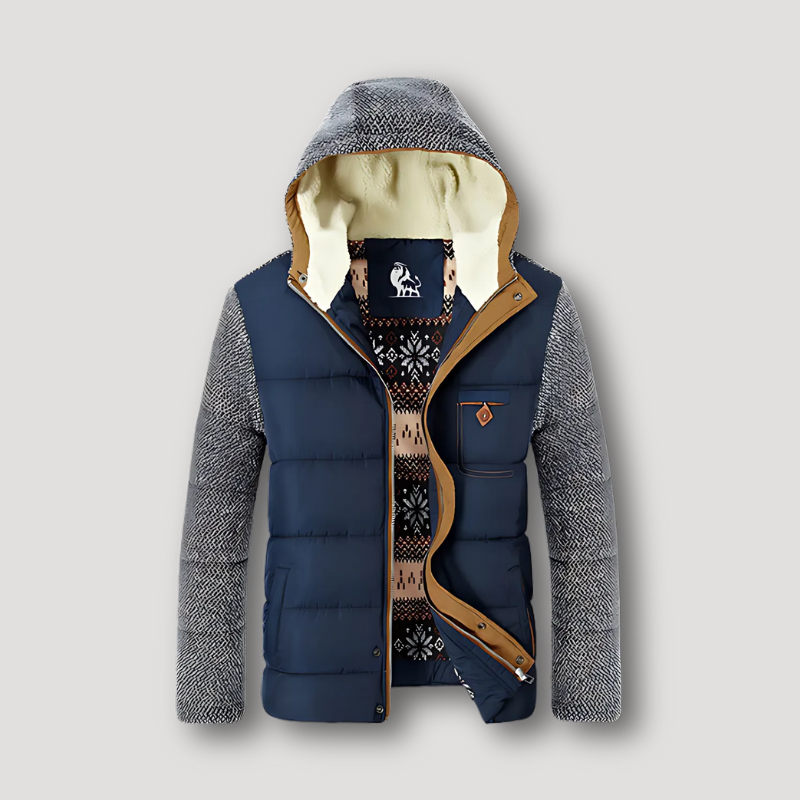 Fleece Grey Sleeve Quilted Puffer Jacket Men Sale