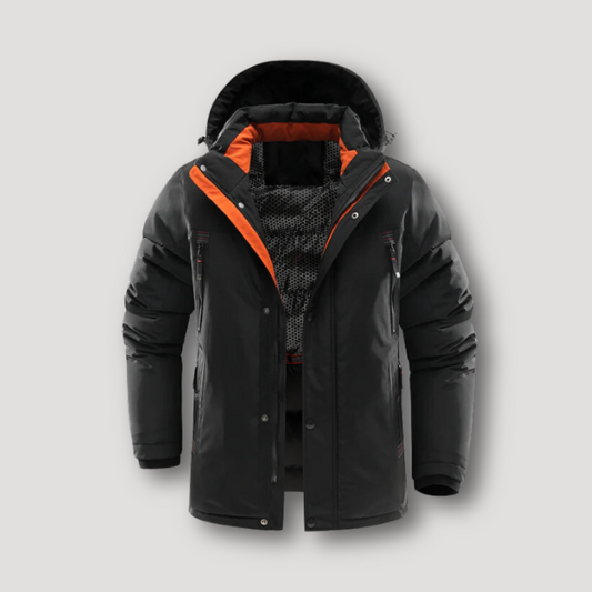 Orange Lining Hooded Winter Jacket Mens