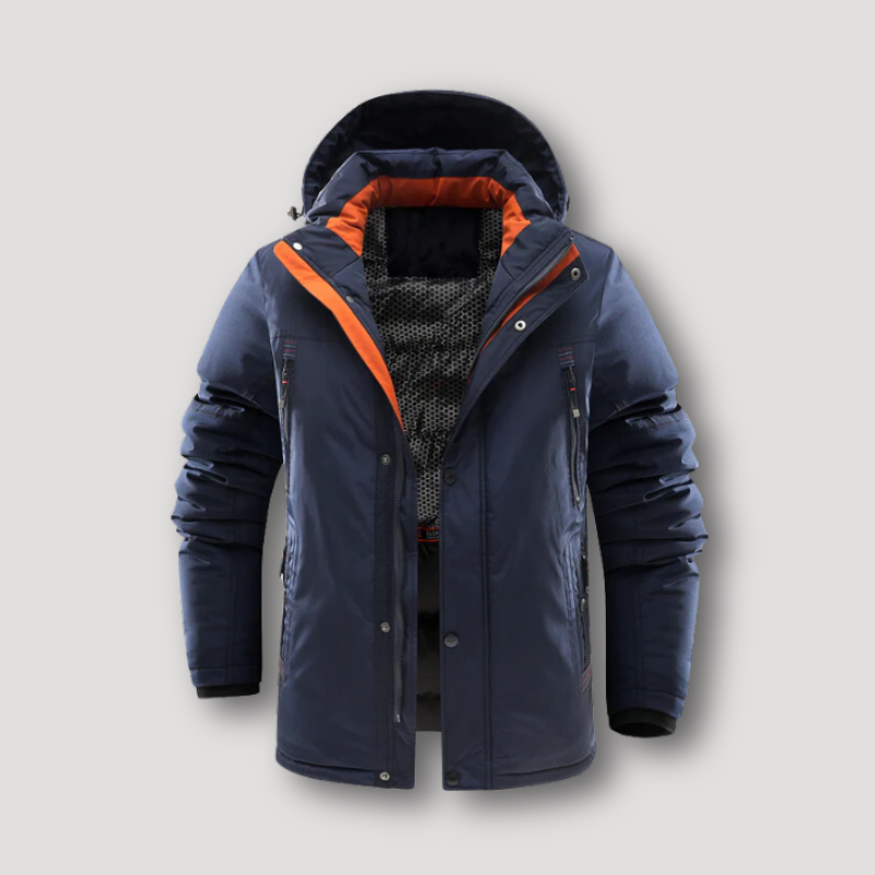 Orange Lining Hooded Winter Jacket Mens