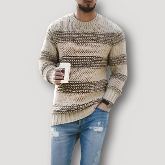 Casual Striped Slim Fit Men's Knitted Sweater