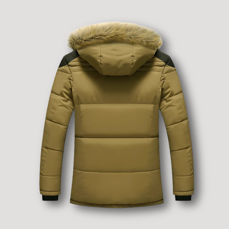 Quilted Padded Detachable Hood Parka Winter Jacket for Men