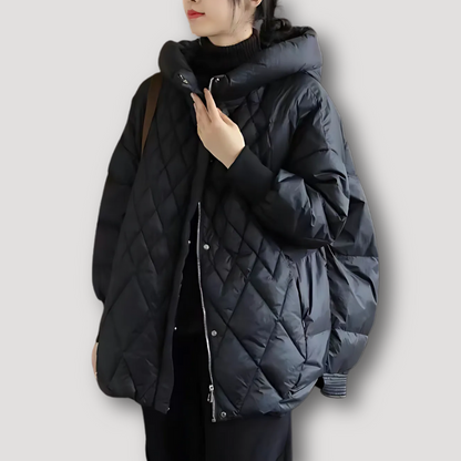 Quilted Hooded Puffer Jacket Women Winter Outerwear