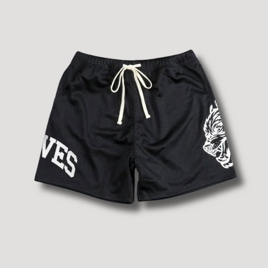 Casual Wolves 3d Print Mesh Shorts