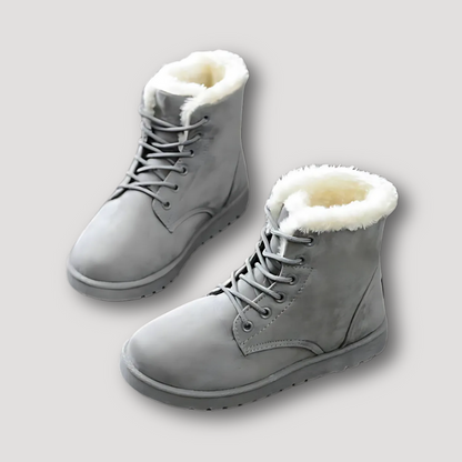 Faux Fur Lined Lace Up Ankle Winter Boots Women Australia