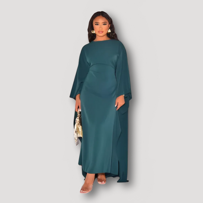 Bat Sleeve Solid Color Long Dress for Women