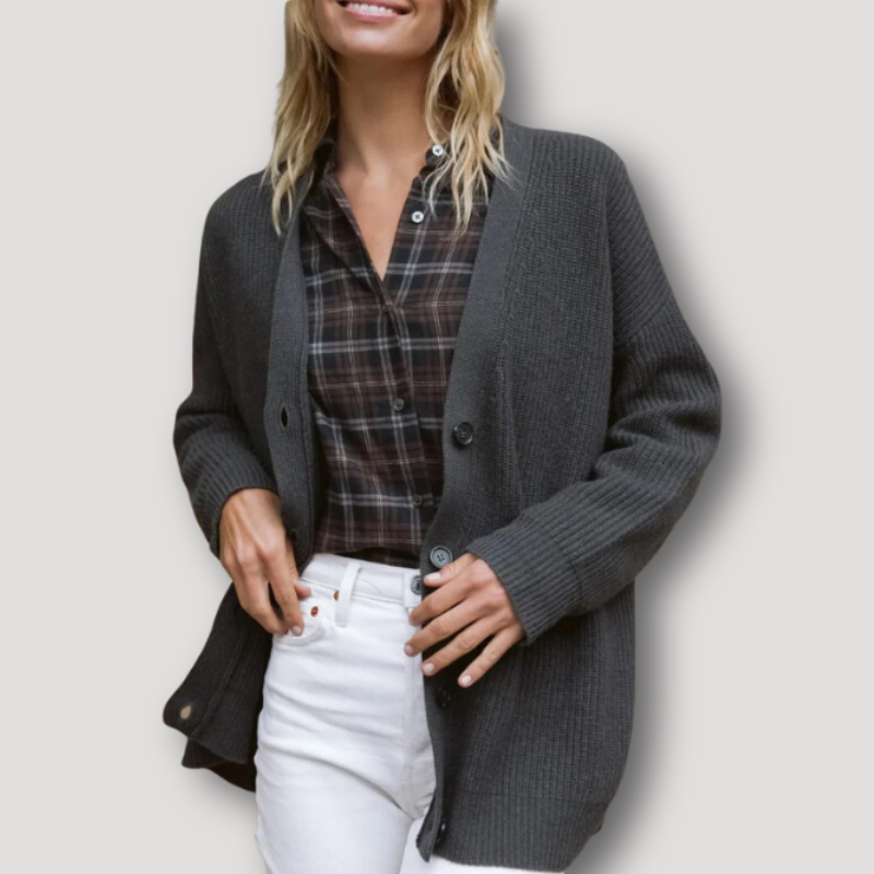 Button Down Ribbed Cardigan Sweater Women