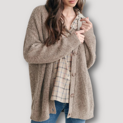 Button Down Ribbed Cardigan Sweater Women