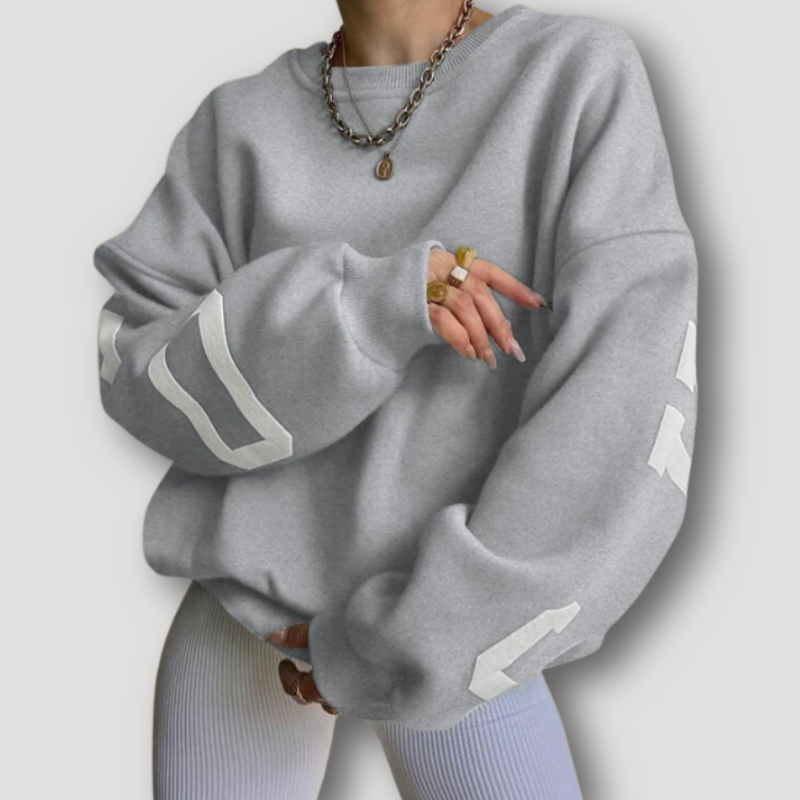 Chicago Letter Graphic Drop Shoulders Oversized Sweatshirt Women