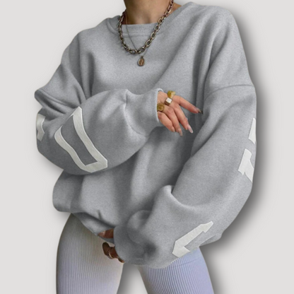 Chicago Letter Graphic Drop Shoulders Oversized Sweatshirt Women