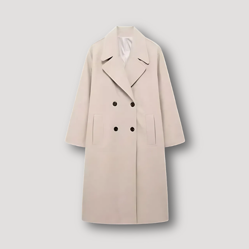 Long Overcoat Double Breasted Wool Coat for Women