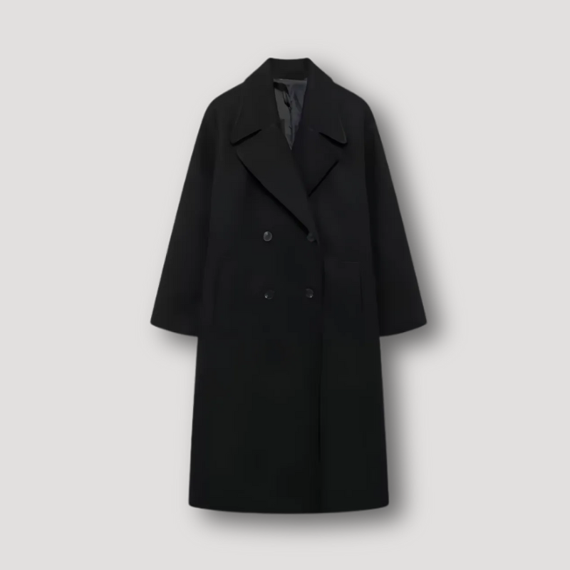 Long Overcoat Double Breasted Wool Coat for Women