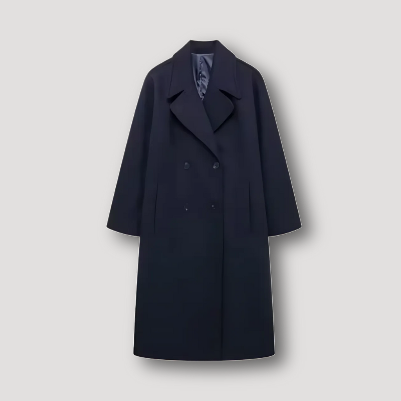 Long Overcoat Double Breasted Wool Coat for Women