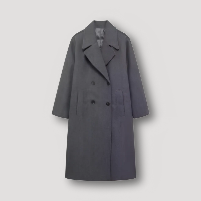 Long Overcoat Double Breasted Wool Coat for Women