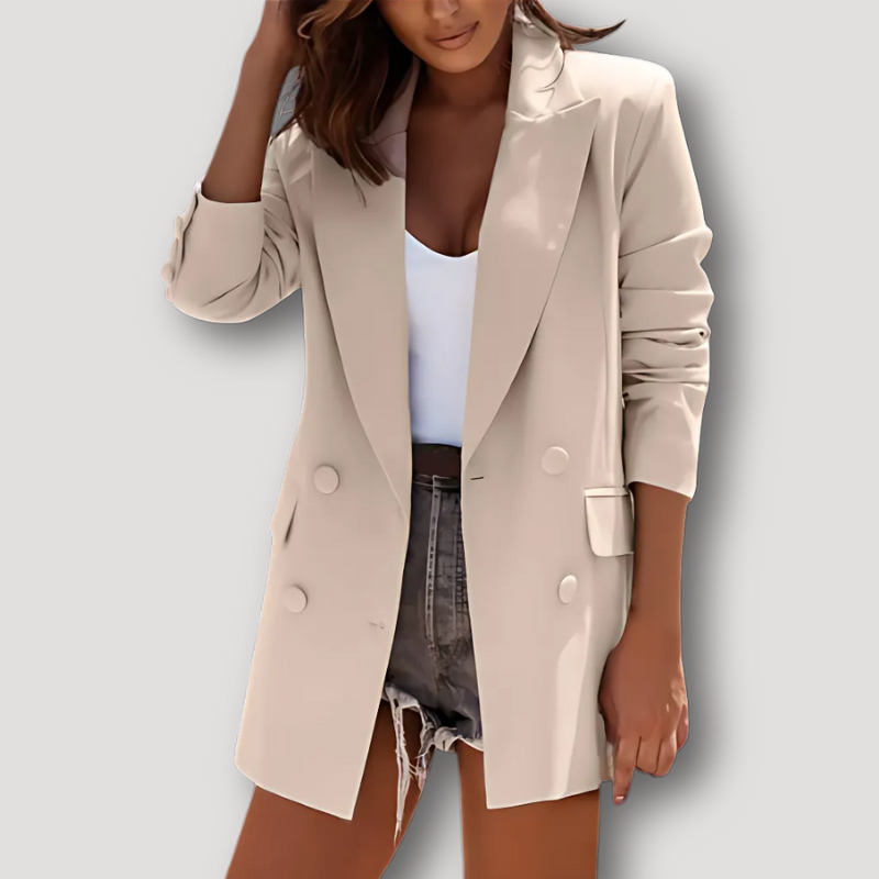 Double Breasted Long Blazer Jacket for Woman