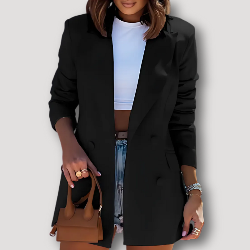 Double Breasted Long Blazer Jacket for Woman