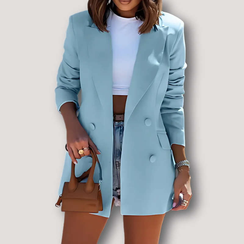 Double Breasted Long Blazer Jacket for Woman