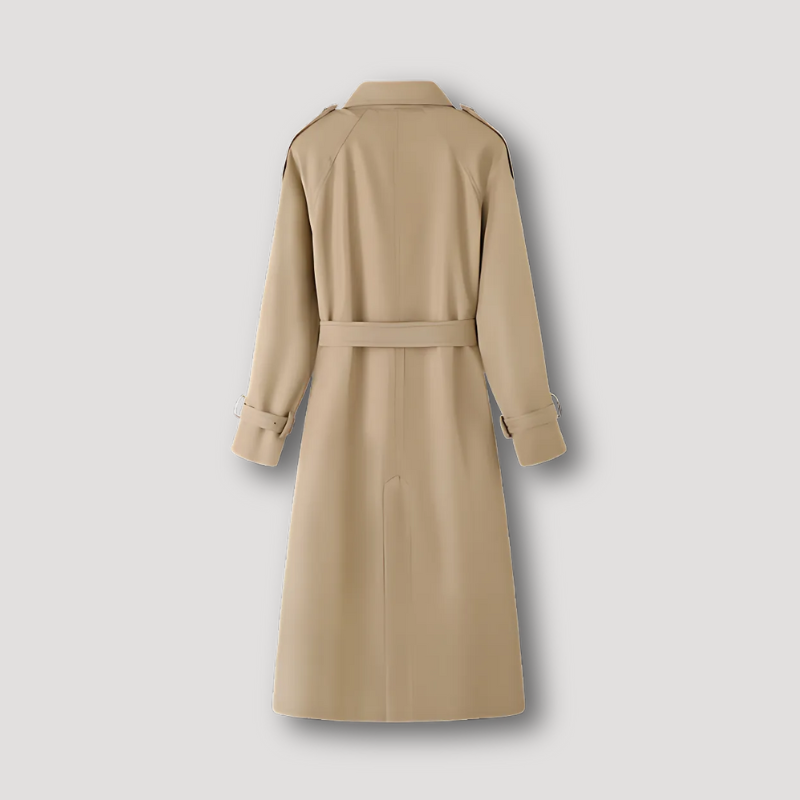 Belted Waist Beige Trench Coat Coat for Women