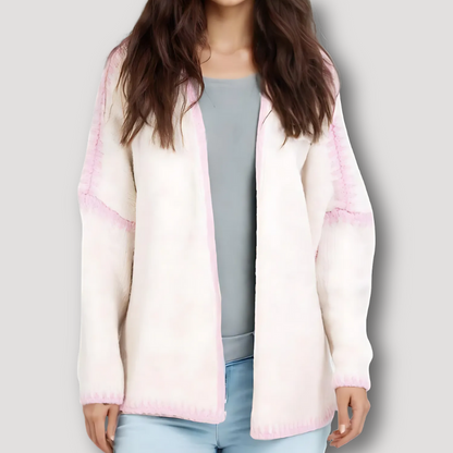 Chunky Stitching Drop Shoulder Long Cardigan for Women