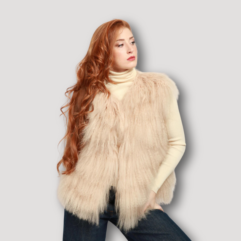 Open Front Sleeveless Fur Vest Women