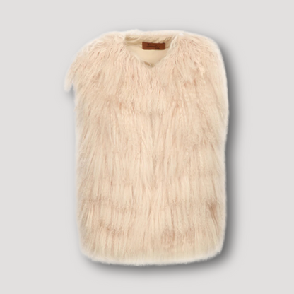 Open Front Sleeveless Fur Vest Women