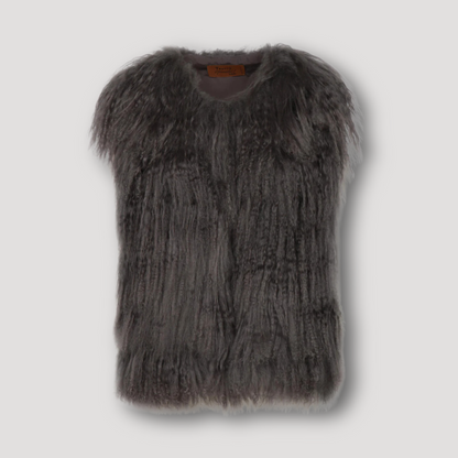 Open Front Sleeveless Fur Vest Women