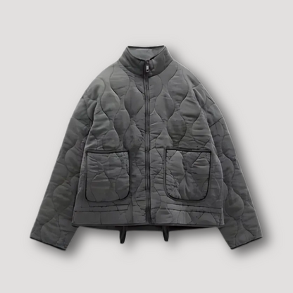 Oversized Quilted Grey Jacket for Ladies