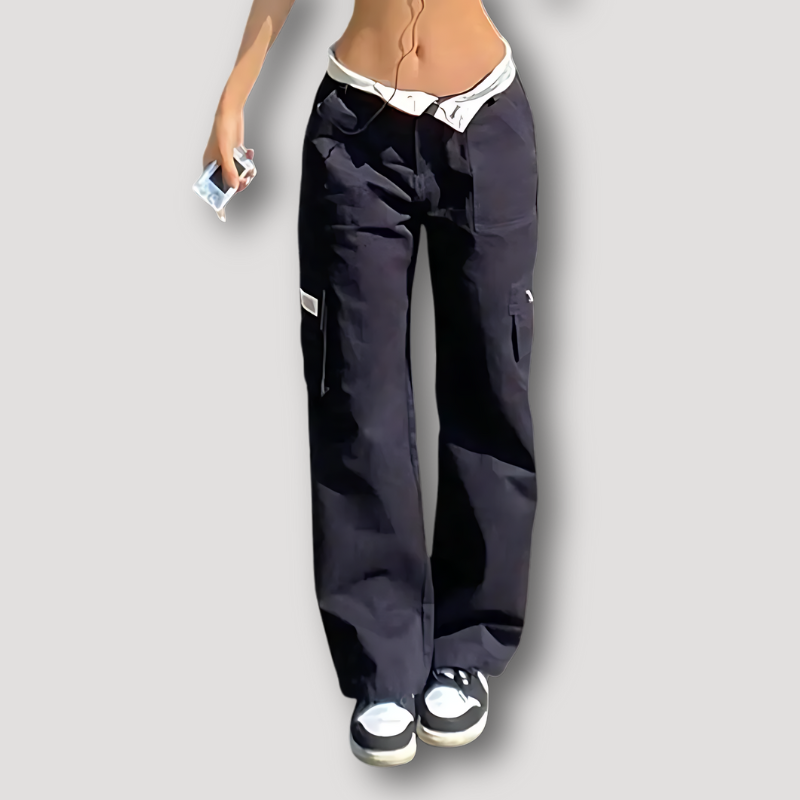 High Waist Straight Cargo Casual Pants for Women