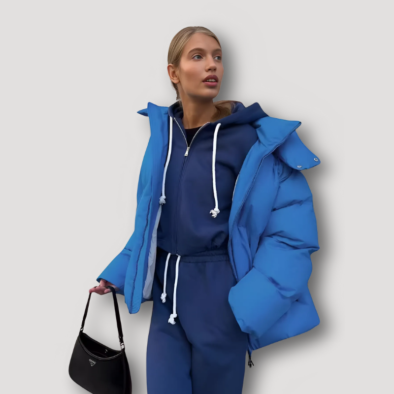 Oversized Insulated Hooded Puffer Jacket for Womens